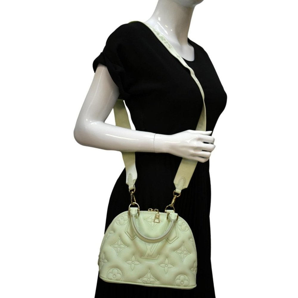 LOUIS VUITTON  Alma BB Bubblegram Quilted Leather Satchel Crossbody Bag Green - Picture 2 of 11